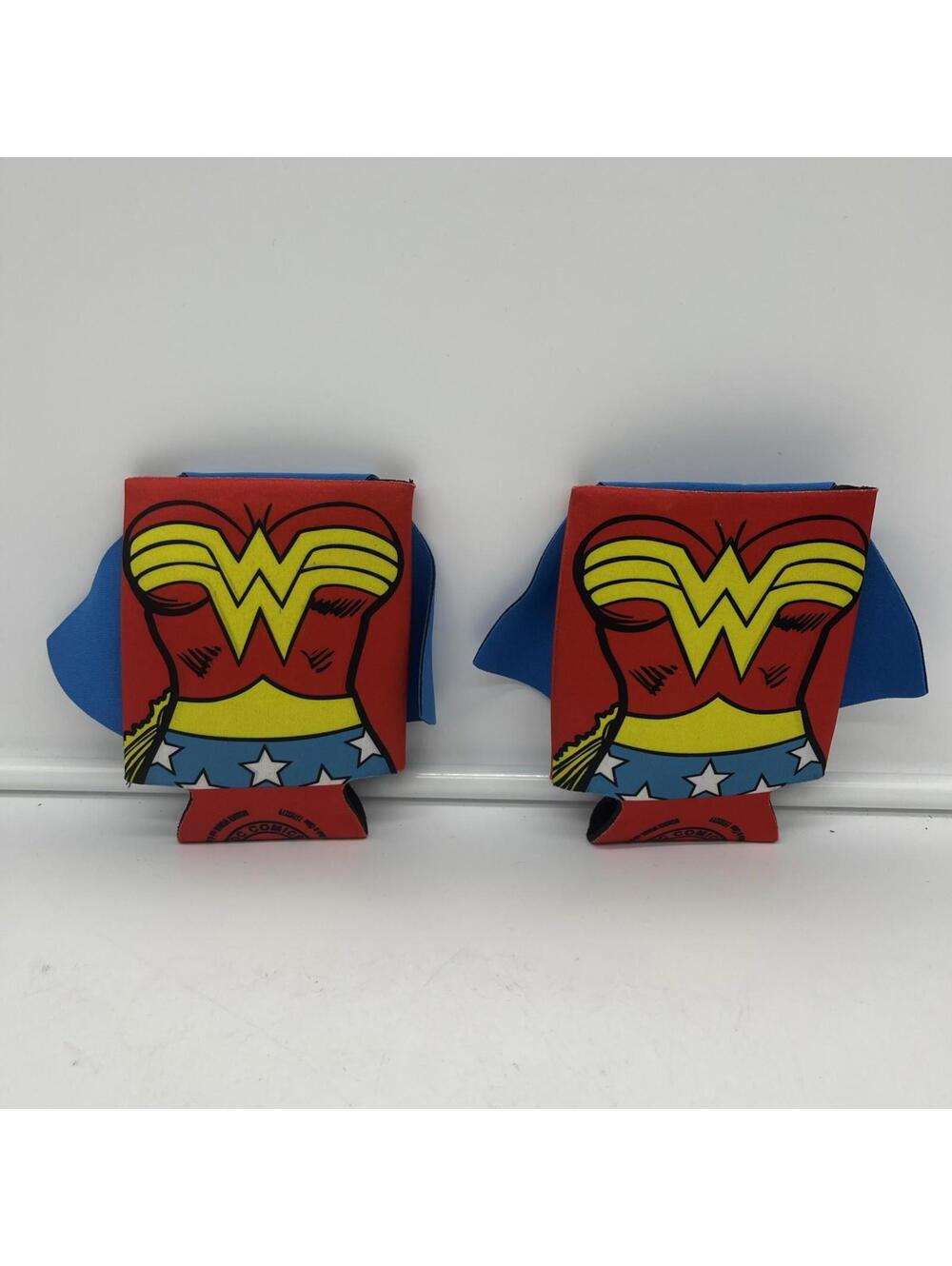 DC Comics Wonder Woman LOGO Can Cooler Drink Hugger Koozie (2 Pk)
